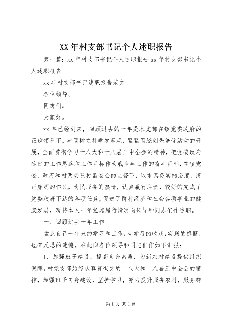 XX年村支部书记个人述职报告 (2).docx