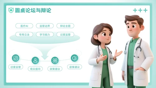 绿色3D风预防即治疗：医疗健康学术会议报告PPT模板