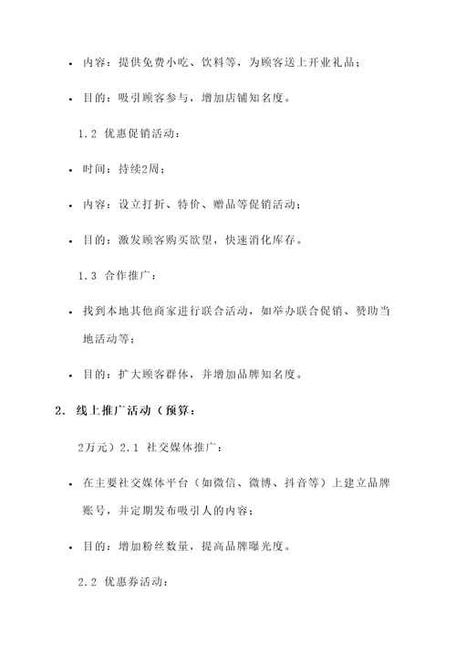 6万元小店推广方案