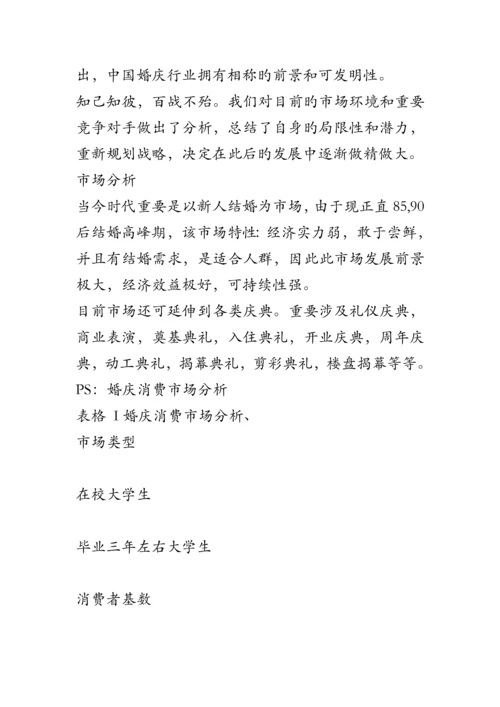 婚庆公司创业综合计划书.docx