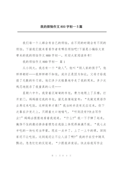 我的烦恼作文800字初一5篇.docx