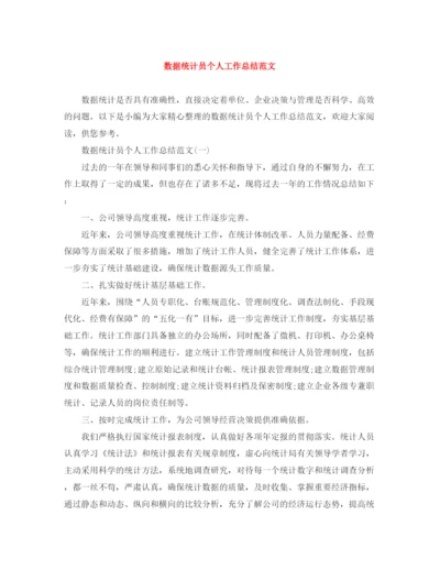 精编之数据统计员个人工作总结范文.docx