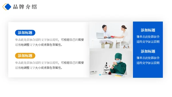 医药代表专用蓝色医疗品牌介绍PT模板