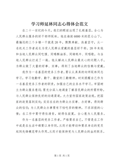 学习师延林同志心得体会范文.docx