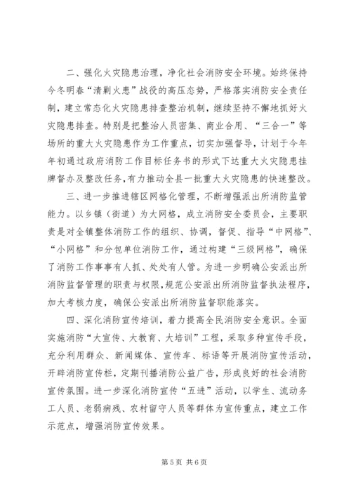 县消防工作自查自评报告.docx
