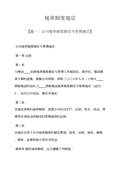 全新规章新版制度统一规定.docx