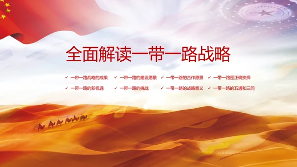 详细解读一带一路战略丝绸之路PPT模板