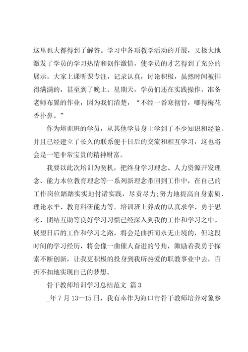 骨干教师培训学习总结范文（10篇）