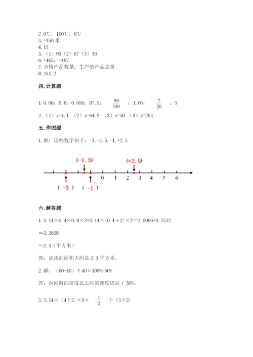 北师大版六年级下册数学 期末检测卷（精选题）.docx