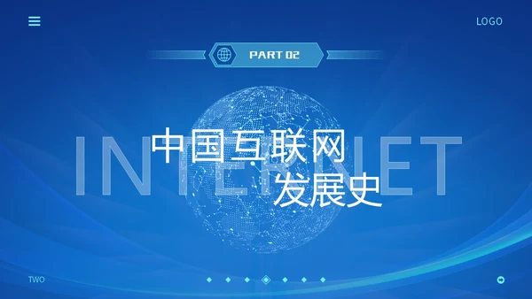 蓝色互联网科技风互联网发展史工作汇报演示PPT
