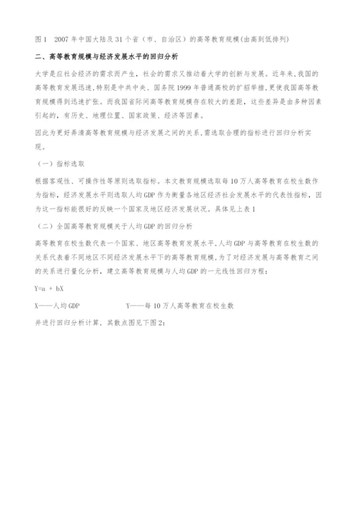 区域高等教育规模与经济发展水平实证分析.docx