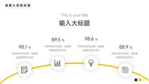 黄色极简风实用简约论文答辩PPT模板
