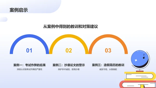 蓝色插画风考试诚信PPT模板