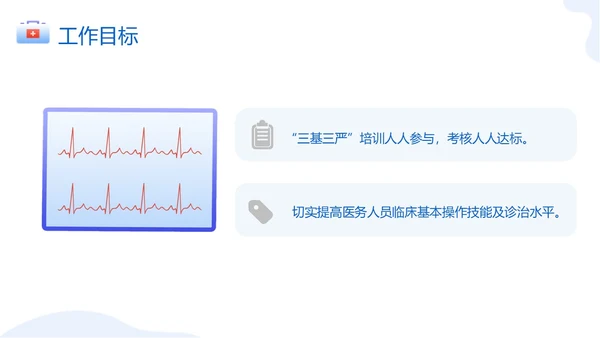 蓝色卡通简约三基三严培训考核管理总结ppt模板员工培训