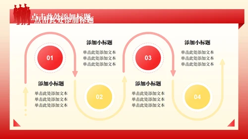红色党政风八一建军节专题军人形象剪影PPT模板
