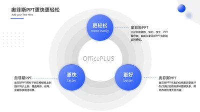 商务风蓝色总分关系3项PPT单页