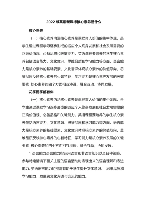 2022版英语新课标核心素养是什么.docx