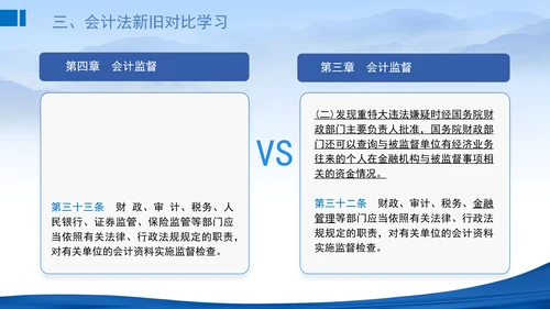 2024新修订中华人民共和国会计法新旧对比学习解读PPT