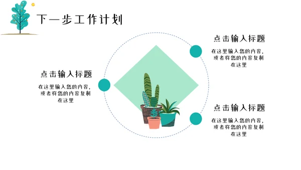 春风杨柳小清新工作汇报通用PPT模板