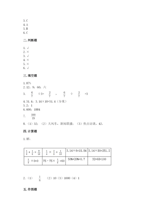 人教版六年级上册数学期末测试卷及参考答案【培优a卷】.docx
