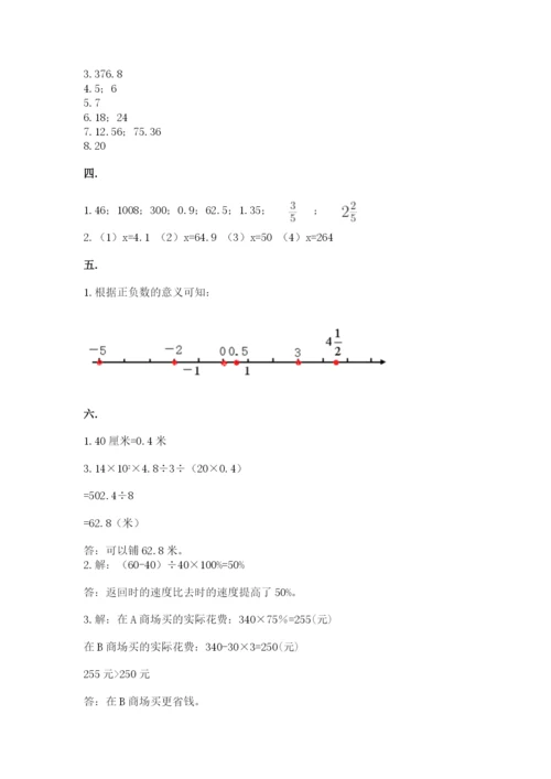 小学毕业班数学检测卷精品（精选题）.docx