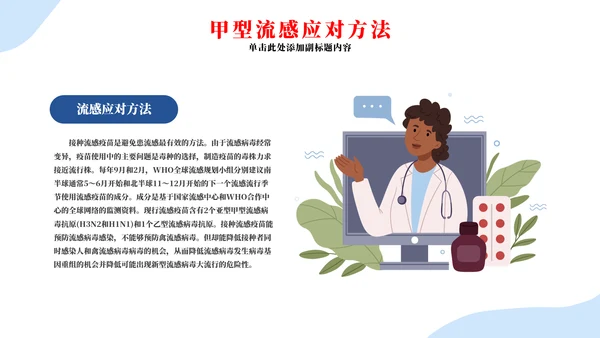 春季流行病毒流感病毒的预防与治疗PPT模板