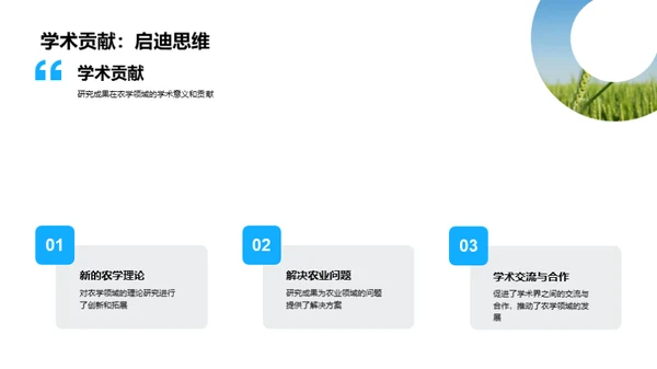 农学新篇章：科研亮点