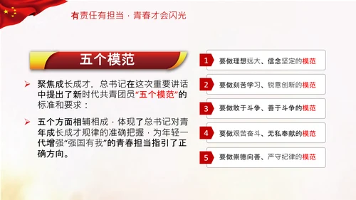 青年观团委共青团成立100周年讲话PPT模板