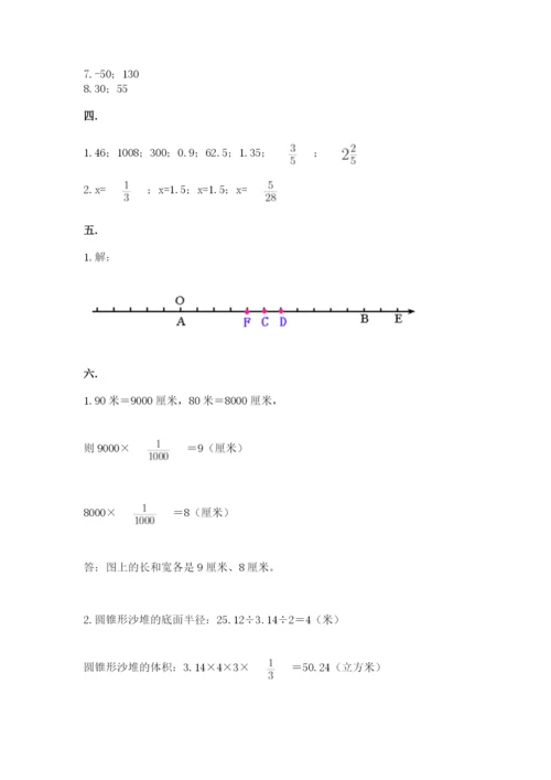 小学毕业班数学检测题及答案【精品】.docx