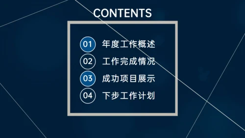 深蓝色多端线条商业计划书通用PPT