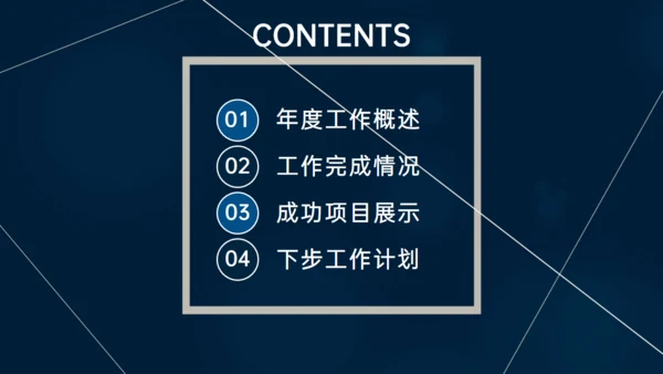 深蓝色多端线条商业计划书通用PPT