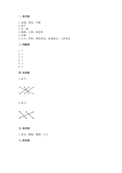 教科版科学一年级上册第一单元《植物》测试卷【培优b卷】.docx