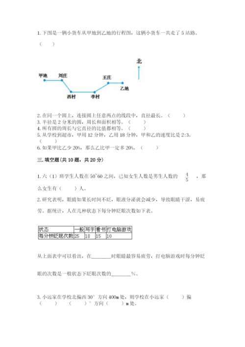 2022年人教版六年级上册数学期末测试卷（模拟题）word版.docx