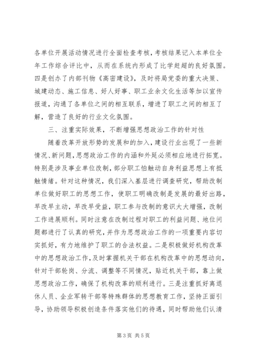 建设局思想宣传工作汇报.docx