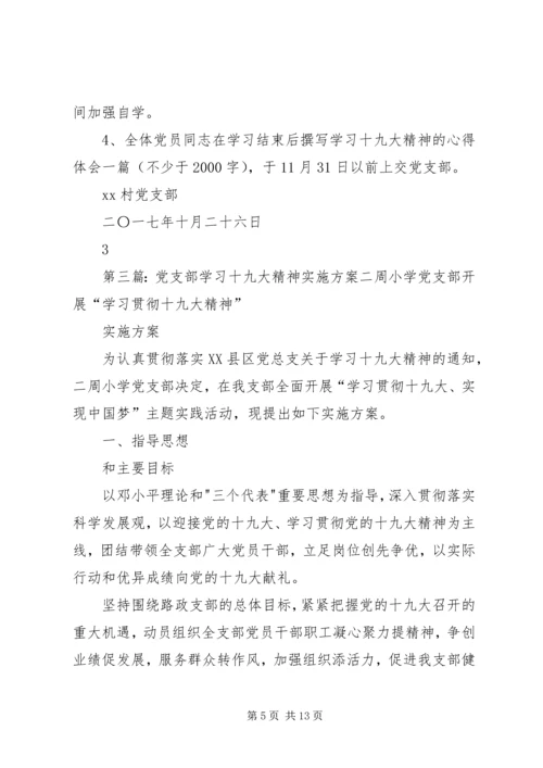 党支部十九大精神学习计划.docx