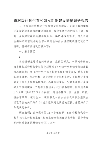 市村级计划生育和妇女组织建设情况调研报告 (7).docx