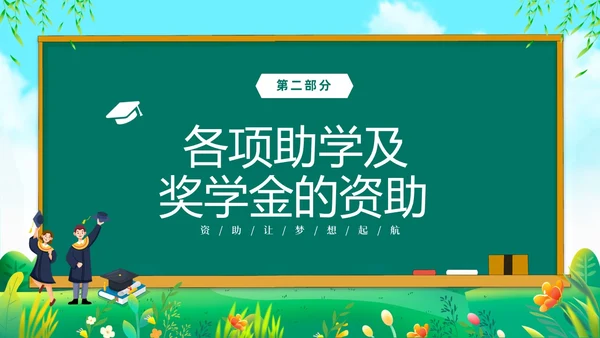 绿色清新黑板风国家资助政策宣传PPT宣传宣讲