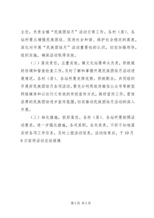 乡镇某年民族团结月活动方案.docx