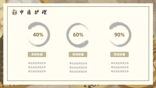 棕色褐色复古插画传统中医通用PPT模板