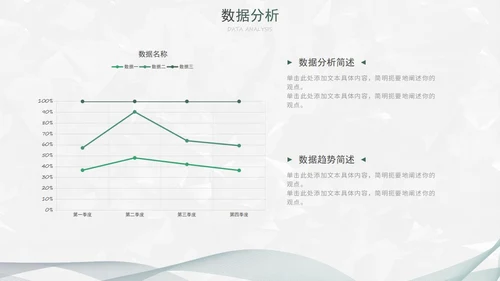 墨绿简约白底几何形状总结汇报述职PPT模板