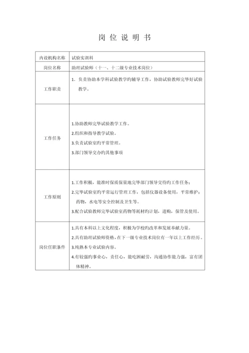 实验科岗位说明书.docx