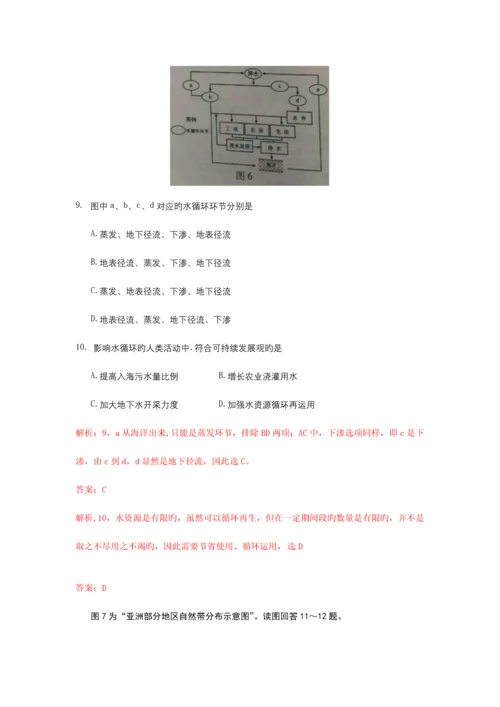 2023年江苏省普通高中学业水平测试地理试卷解析版.docx