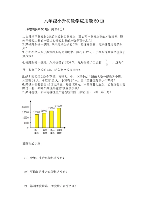 六年级小升初数学应用题50道及答案（易错题）.docx