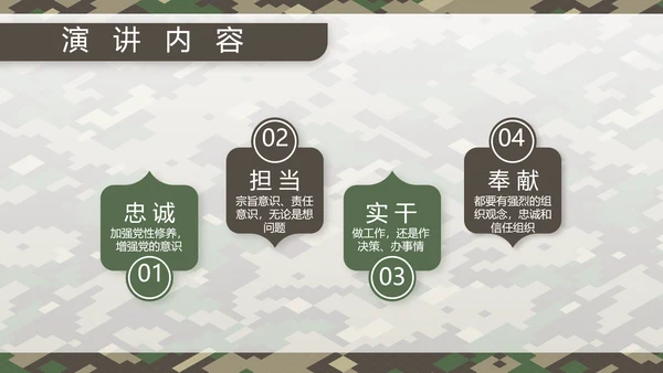 迷彩风部队连长述职报告PPT动态模板