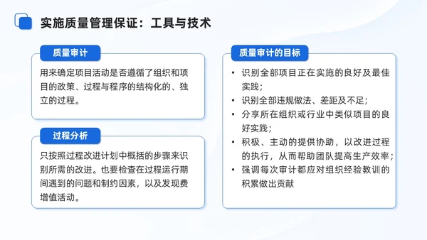 蓝色商务项目质量管理培训课件模板项目管理