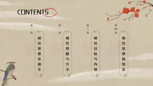 中国古风书画论文答辩梅花通用PPT