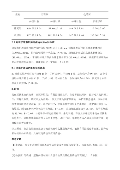 康复护理干预对脑出血患者生活质量改善效果研究.docx