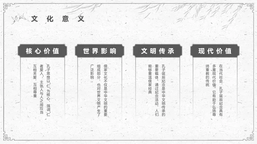 水墨色中国风孔子诞辰PPT模板