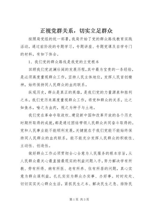 正视党群关系，切实立足群众.docx