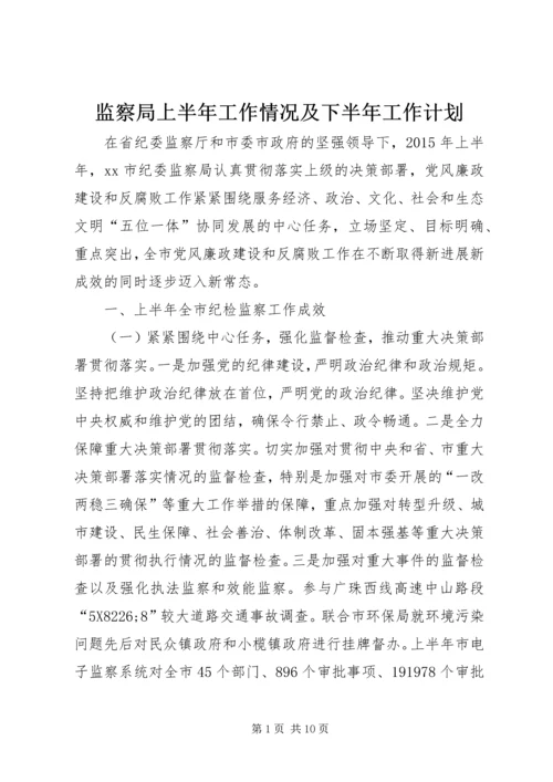 监察局上半年工作情况及下半年工作计划.docx